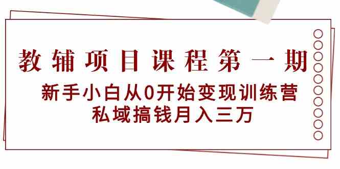 图片[1]-（9227期）教辅项目课程第一期：新手小白从0开始变现训练营  私域搞钱月入三万