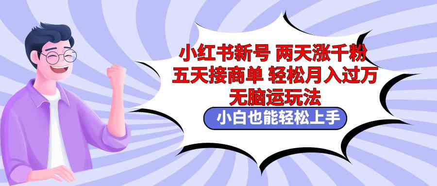 图片[1]-（9239期）小红书新号两天涨千粉五天接商单轻松月入过万 无脑搬运玩法 小白也能轻…
