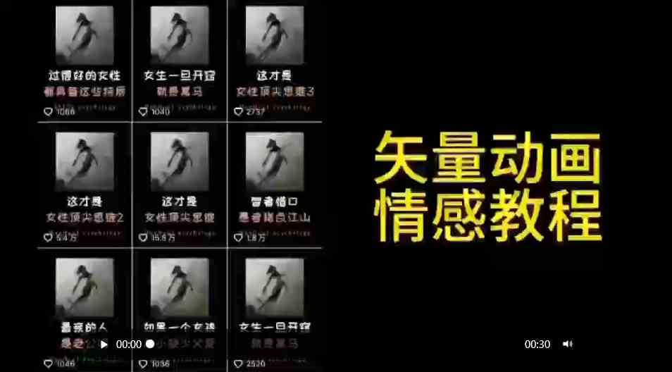 图片[1]-（9334期）矢量动画情感教程：高点赞涨粉，适合情感、思维、创业教育等赛道