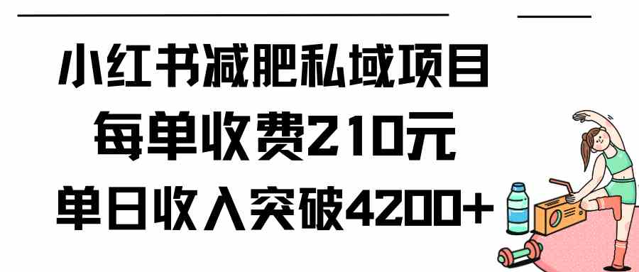 图片[1]-（9466期）小红书减肥私域项目每单收费210元单日成交20单，最高日入4200+