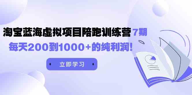 图片[1]-（9541期）黄岛主《淘宝蓝海虚拟项目陪跑训练营7期》每天200到1000+的纯利润