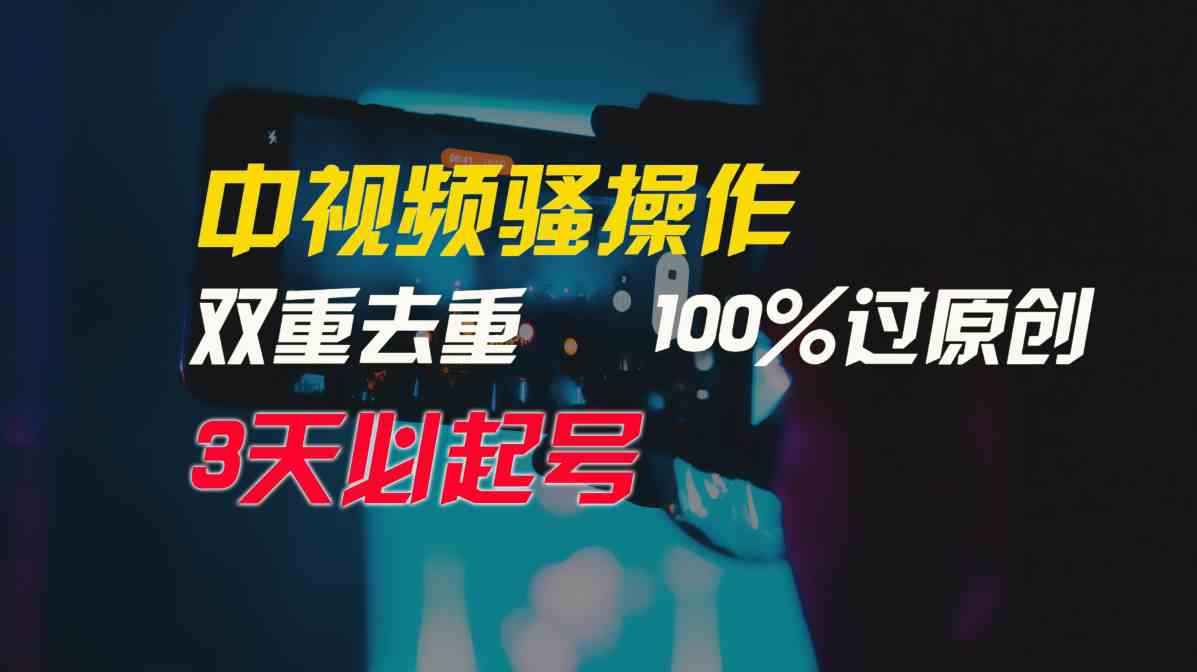 （9649期）中视频骚操作，双重去重100%过原创，3天比必起号，简单无脑，月入3W+-逐风项目库
