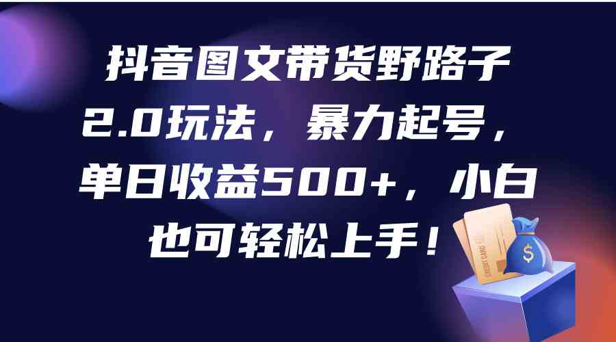图片[1]-（9790期）抖音图文带货野路子2.0玩法，暴力起号，单日收益500+，小白也可轻松上手！