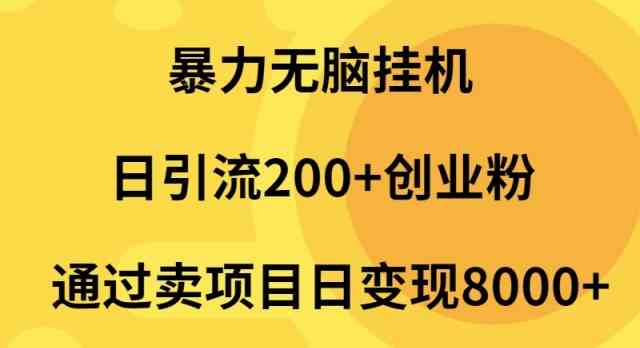图片[1]-（9788期）暴力无脑挂机日引流200+创业粉通过卖项目日变现2000+