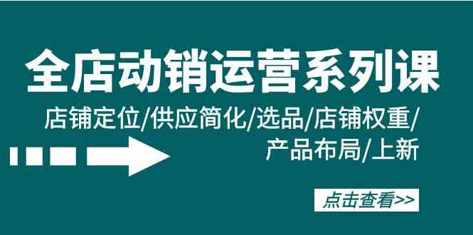 图片[1]-（9845期）全店·动销运营系列课：店铺定位/供应简化/选品/店铺权重/产品布局/上新