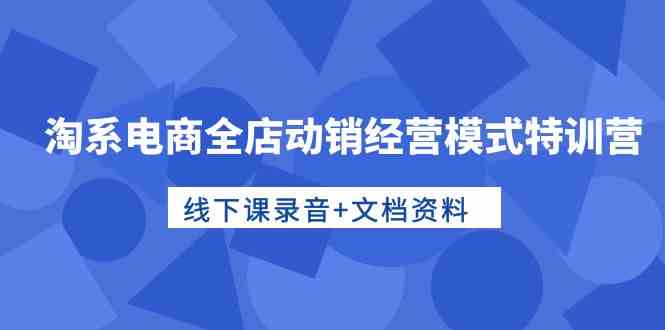 图片[1]-（10192期）淘系电商全店动销经营模式特训营，线下课录音+文档资料