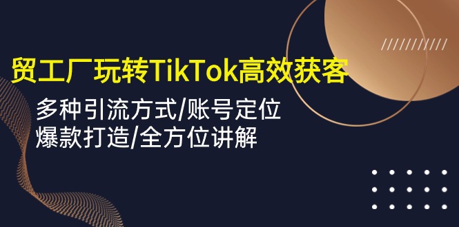 图片[1]-（10302期）外贸工厂玩转TikTok高效获客，多种引流方式/账号定位/爆款打造/全方位讲解