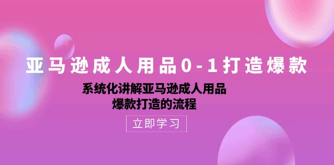 （10493期）亚马逊成人用品0-1打造爆款：系统化讲解亚马逊成人用品爆款打造的流程