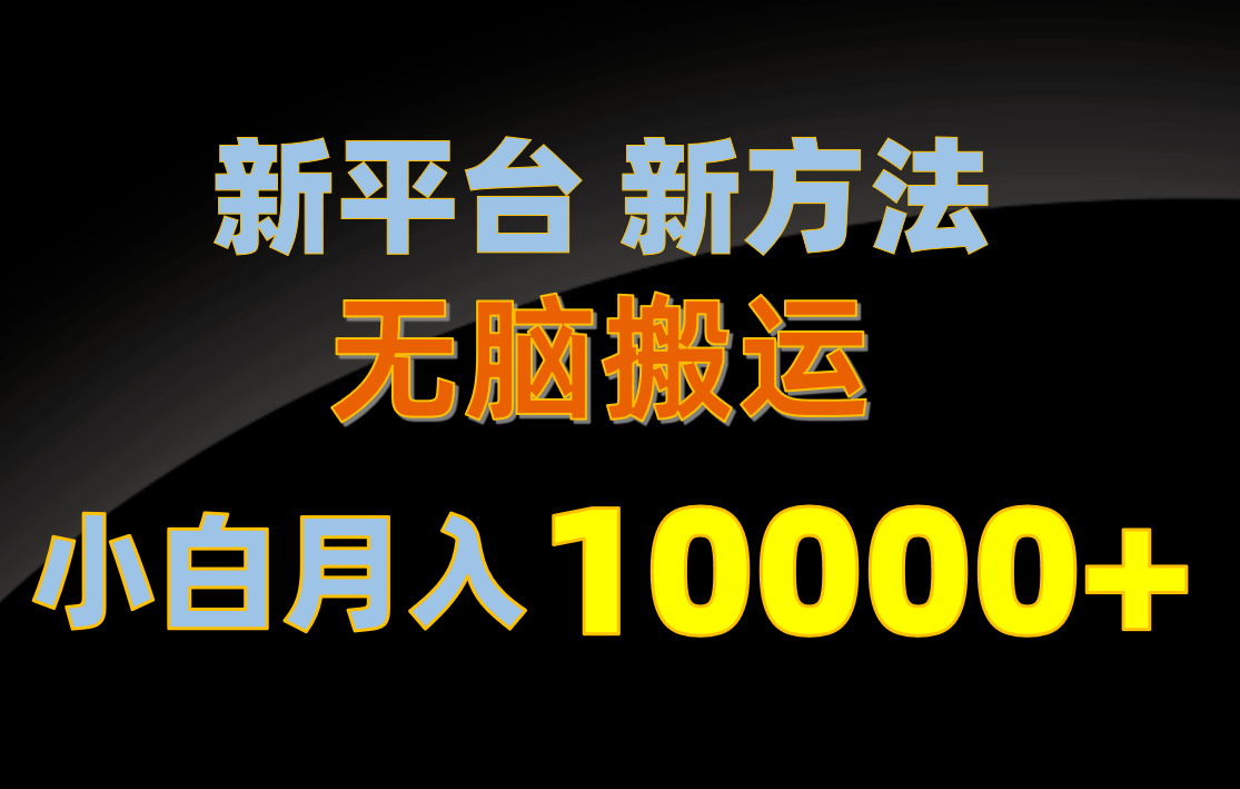 图片[1]-（10605期）新平台新方法，无脑搬运，月赚10000+，小白轻松上手不动脑