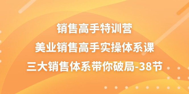 图片[1]-（10939期）销售-高手特训营，美业-销售高手实操体系课，三大销售体系带你破局-38节