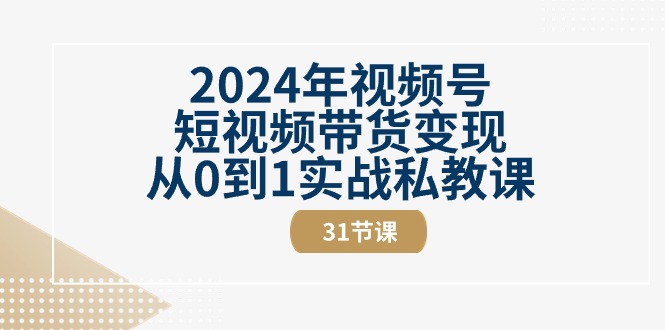 图片[1]-（10931期）2024年视频号短视频带货变现从0到1实战私教课（31节视频课）