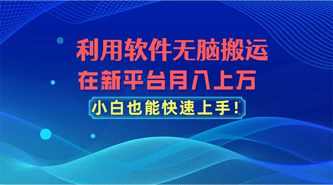 图片[1]-（11078期）利用软件无脑搬运，在新平台月入上万，小白也能快速上手