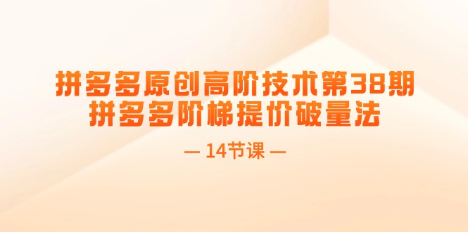 图片[1]-（11704期）拼多多原创高阶技术第38期，拼多多阶梯提价破量法（14节课）