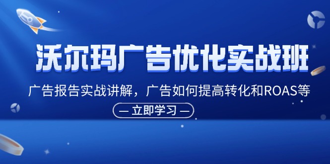 图片[1]-（11847期）沃尔玛广告优化实战班，广告报告实战讲解，广告如何提高转化和ROAS等