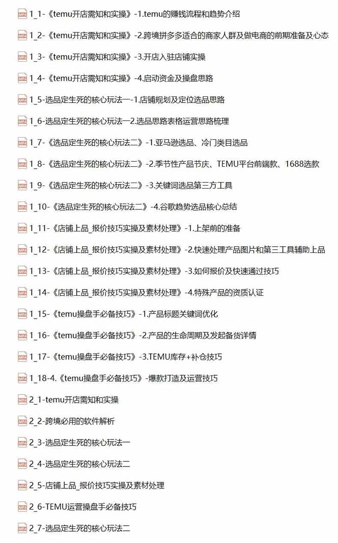 图片[2]-（12106期）2024-TEMU拼多多·跨境开店、运营、选品（25节视频课）