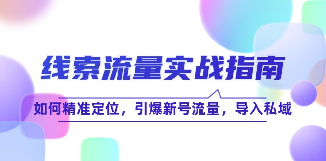 图片[1]-（12382期）线 索 流 量-实战指南：如何精准定位，引爆新号流量，导入私域