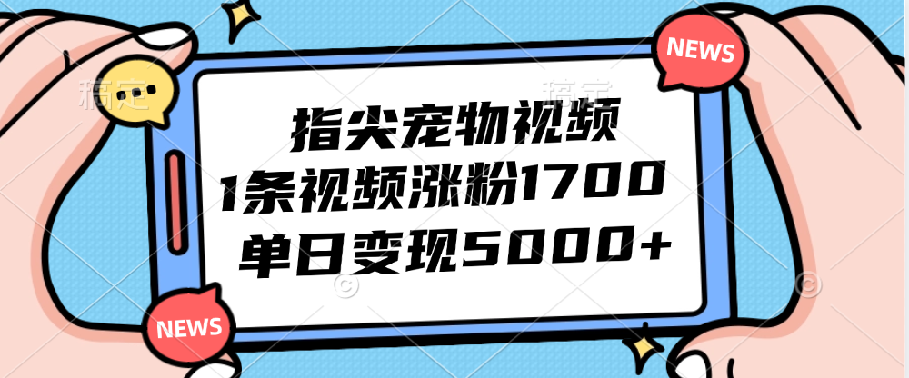 图片[1]-（12549期）指尖宠物视频，1条视频涨粉1700，单日变现5000+