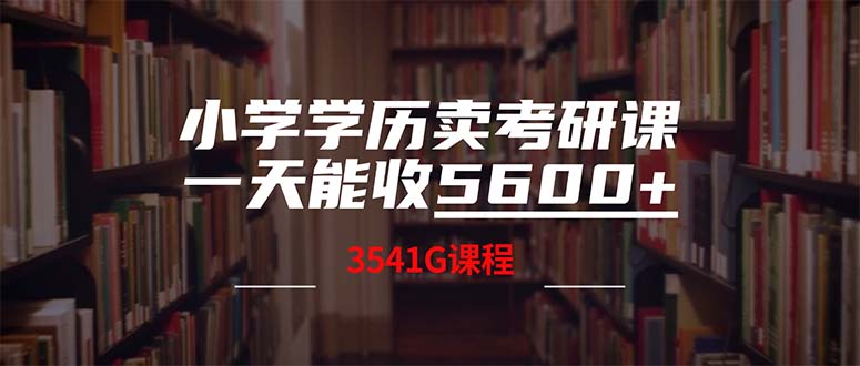 图片[1]-（12556期）小学学历卖考研课程，一天收5600（附3580G考研合集）