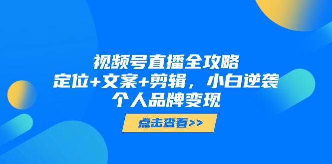 图片[1]-（14819期）视频号直播全攻略，定位+文案+剪辑，小白逆袭个人品牌变现