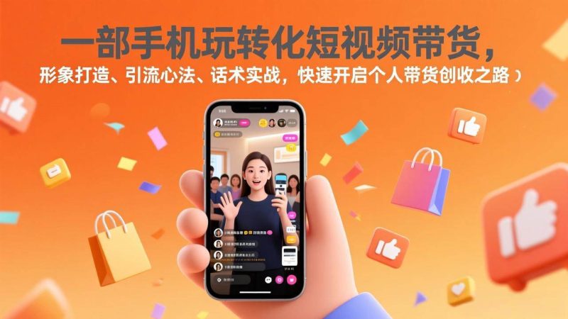 （17356期）一部手机玩转化短视频带货，形象打造、引流心法、话术实战，快速开启个人带货创收之路-逐风项目库