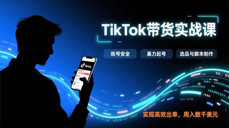 （17278期）TikTok带货实战课，涵盖账号安全、暴力起号、选品与脚本制作，实现高效出单，周入数千美元-逐风项目库