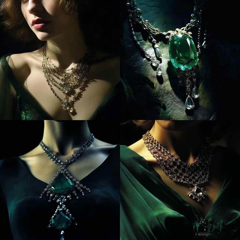 图片[4]-（17272期）460+专业Midjourney珠宝摄影AI提示词+成效果图，戒指/项链/耳环/手链/宝石/及奢侈配饰等全品类