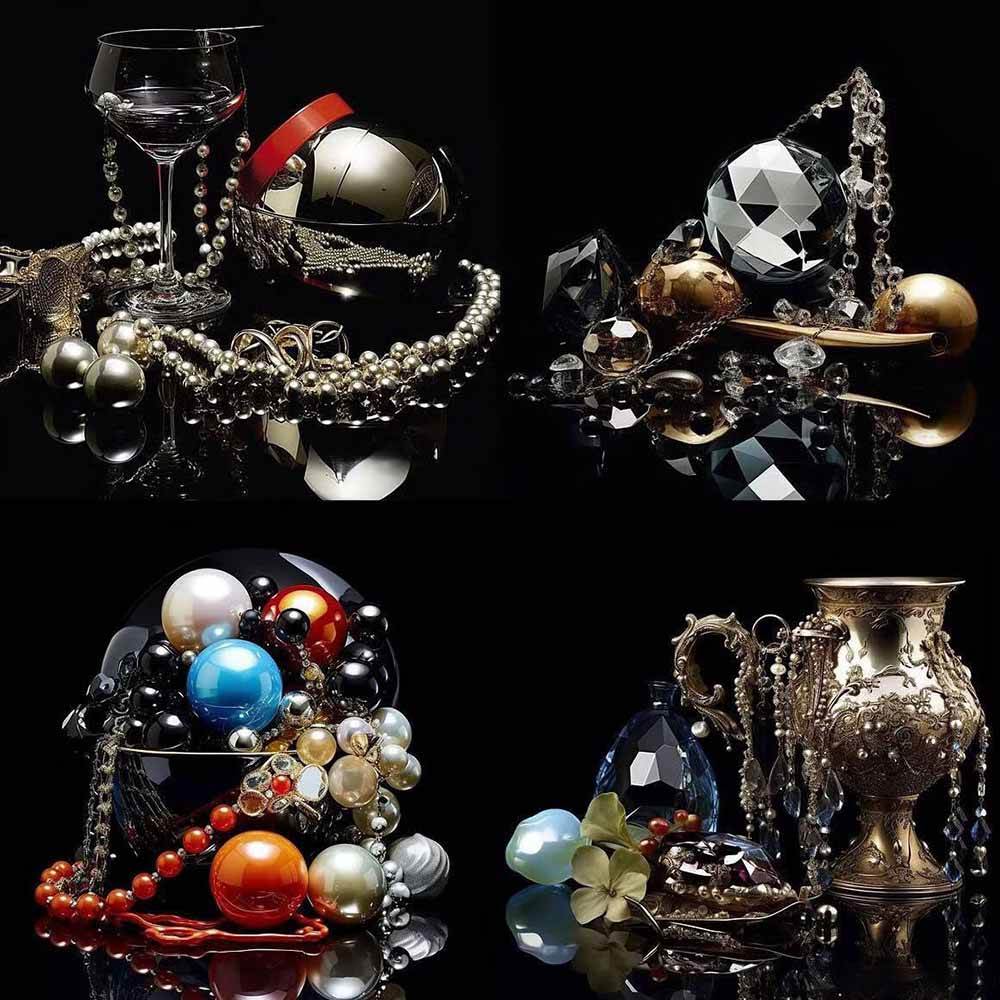 图片[8]-（17272期）460+专业Midjourney珠宝摄影AI提示词+成效果图，戒指/项链/耳环/手链/宝石/及奢侈配饰等全品类