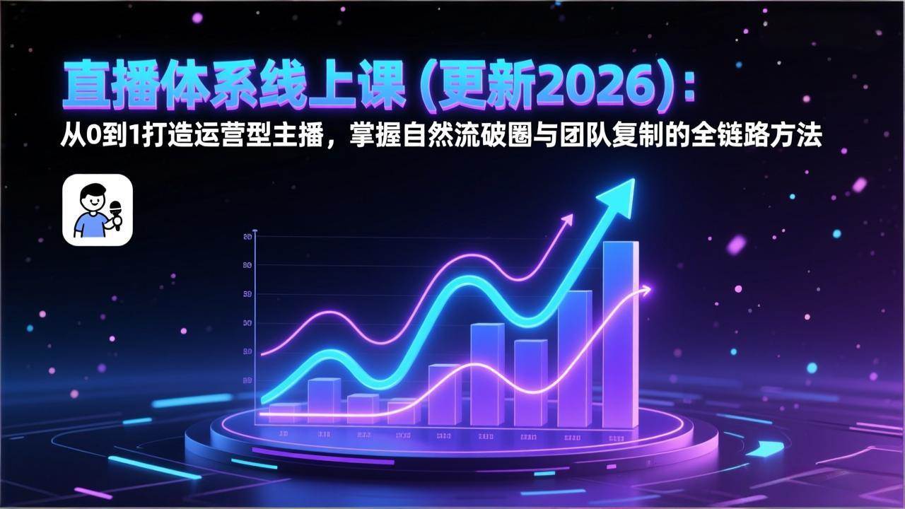 图片[1]-（17256期）直播体系线上课(更新2026)：从0到1打造运营型主播，掌握自然流破圈与团队复制的全链路方法