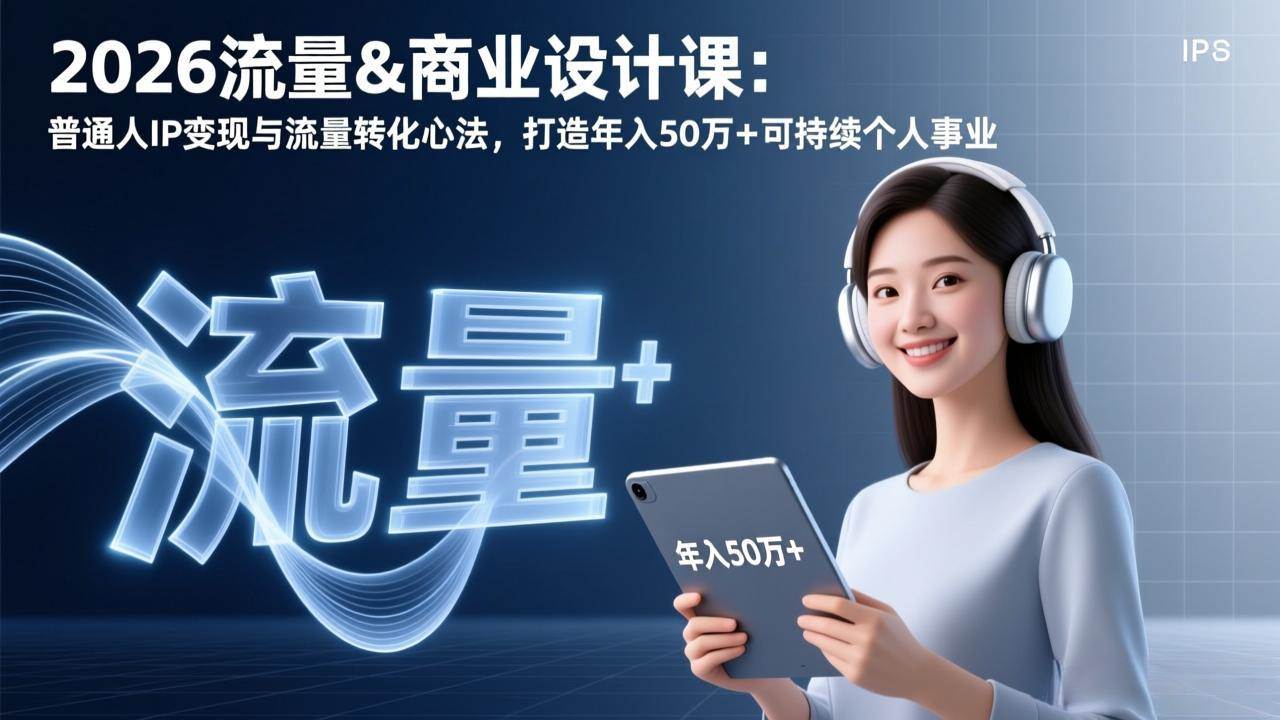 图片[1]-（17246期）2026流量&商业设计课：普通人IP变现与流量转化心法，打造年入50万+可持续个人事业