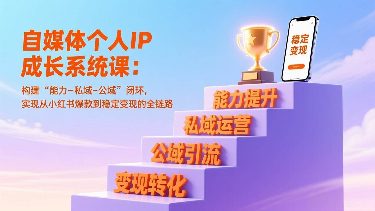 图片[1]-（17192期）自媒体个人IP成长系统课：构建“能力-私域-公域”闭环，实现从小红书爆款到稳定变现的全链路