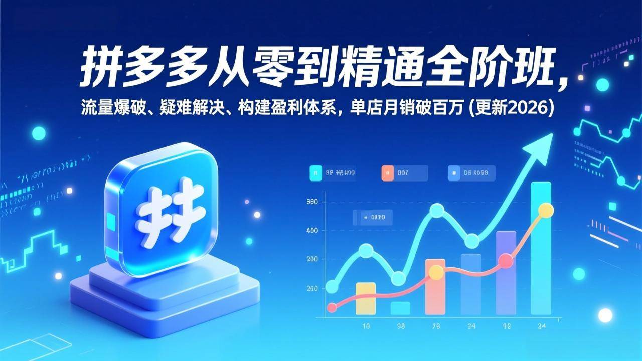 图片[1]-（17148期）拼多多从零到精通全阶班，流量爆破、疑难解决，构建盈利体系，单店月销破百万(更新2026)