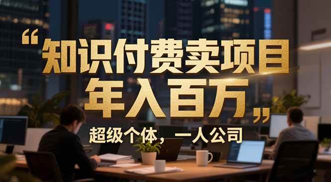 （17134期）从0到年入百万：超级个体实战心得公开，个人IP×精准引流×成交系统全拆解-逐风项目库