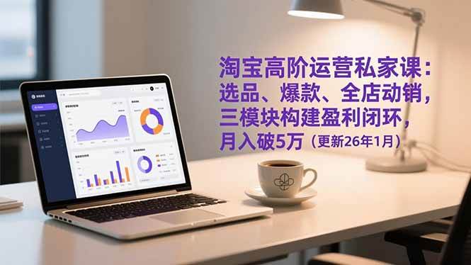 图片[1]-（17016期）淘宝高阶运营私家课：选品、爆款、全店动销，三模块构建盈利闭环，月入破5万（更新26年1月）