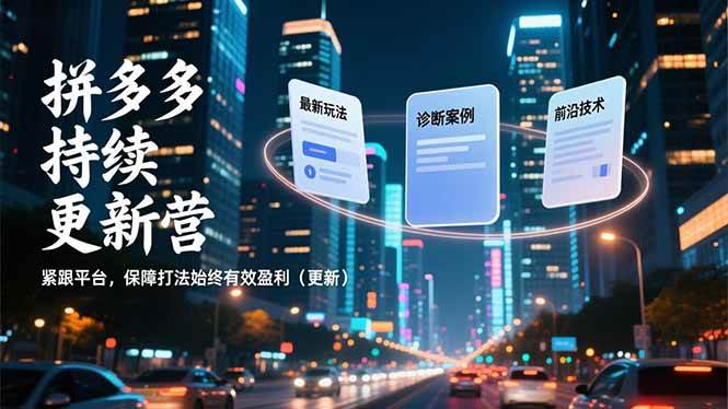 图片[1]-（16987期）拼多多持续更新营，最新玩法、诊断案例、前沿技术，紧跟平台，保障打法始终有效盈利（更新）