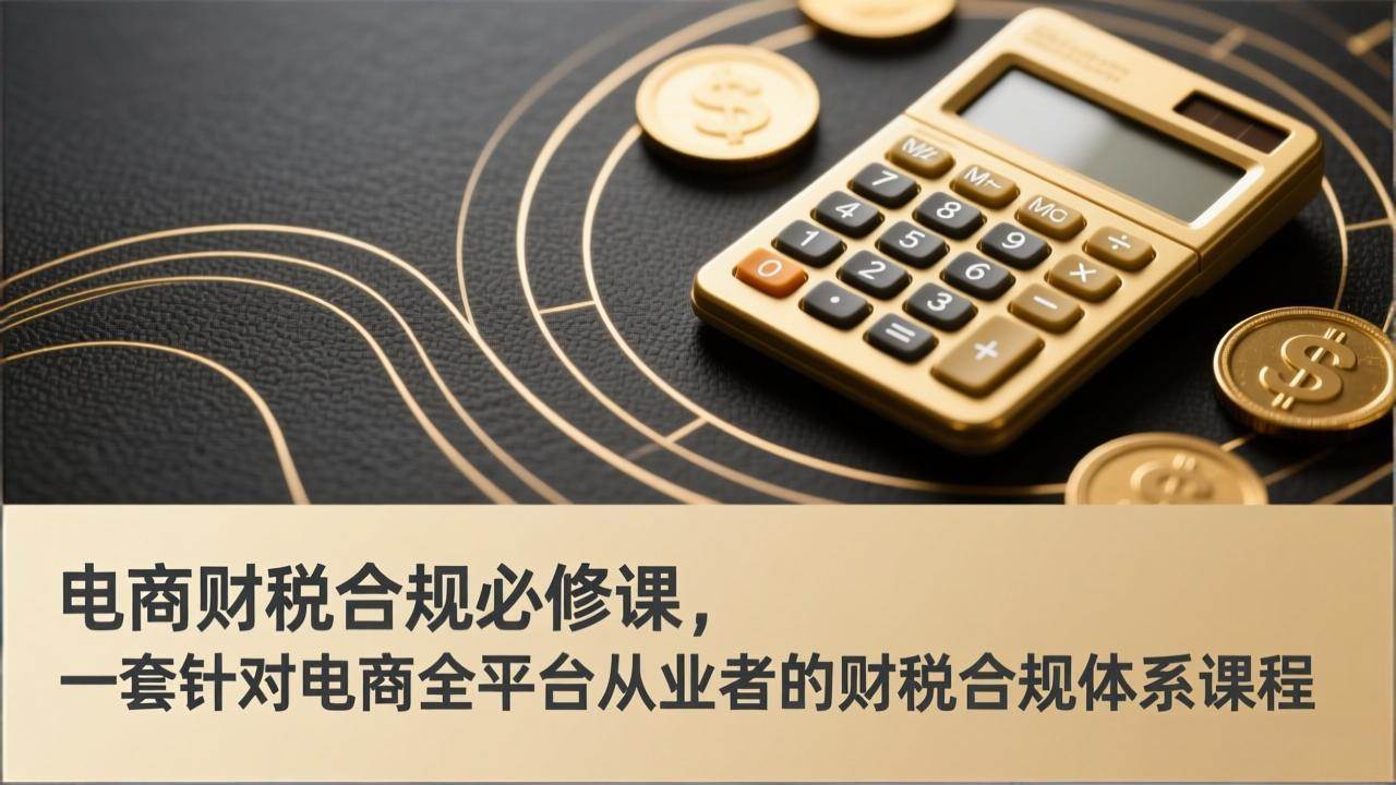 (17359期)电商财税合规必修课,是一套针对电商全平台从业者的财税合规体系课程