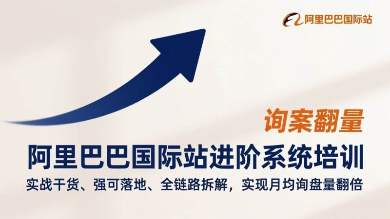 （17335期）阿里巴巴国际站进阶系统培训，实战干货、强可落地、全链路拆解，实现月均询盘量翻倍-逐风项目库