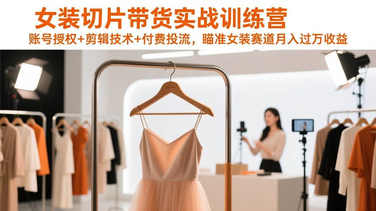 图片[1]-（17357期）女装切片带货实战训练营，账号授权+剪辑技术+付费投流，瞄准女装赛道月入过万收益