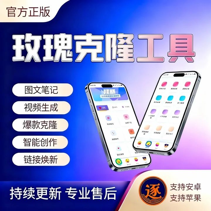 玫瑰克隆工具自媒体创作一键去重爆款文案-逐风项目库